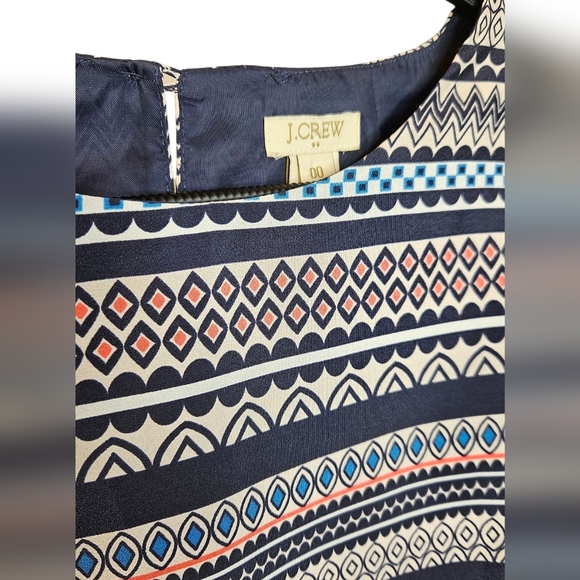 J. Crew Printed Three-Quarter Sleeve Gallery Dress - Size 00 - Picture 2 of 4